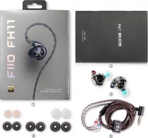 Słuchawki FiiO FiiO FH11 - Hybrydowe monitory douszne z przetwornikiem DD + BA 10