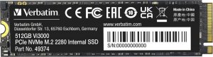 Dysk SSD Verbatim Vi3000 512GB M.2 2280 PCI-E x4 Gen4 NVMe (49374) 1