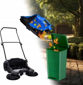 Kanwod ZAMIATARKA RĘCZNA DO LIŚCI KOSTKI TARASU GARAŻU 3x szczotka DUŻY ZESTAW XL 5