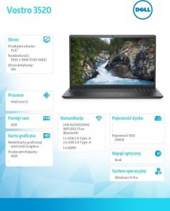 Laptop Dell Vostro 3520 i3-1215U / 16 GB / 256 GB / Windows 11 Pro (N1614PVNB3520EMEA01) 8