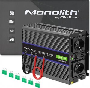 Przetwornica Qoltec Przetwornica napięcia Monolith 3000 MS Wave | 12V na 230V | 1500/3000W | USB 8