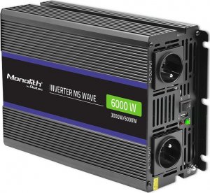Przetwornica Qoltec Przetwornica napięcia Monolith 6000 MS Wave | 12V na 230V | 3000/6000W | USB 2