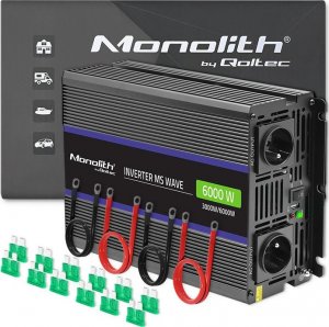 Przetwornica Qoltec Przetwornica napięcia Monolith 6000 MS Wave | 12V na 230V | 3000/6000W | USB 8