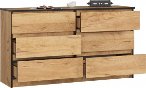 Fabryka Mebli Akord Komoda K 140 cm 6 szuflad - dąb craft 2