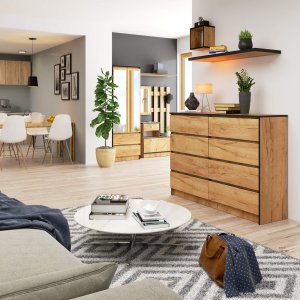 Fabryka Mebli Akord Komoda do salonu K 140 cm 8 szuflad - dąb craft 4