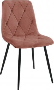 Fabryka Mebli Akord Welurowe krzesło tapicerowane pikowane SJ.3 Pudrowy Różowy 1