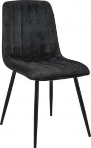 Fabryka Mebli Akord Welurowe krzesło tapicerowane pikowane SJ.9 Czarne 1