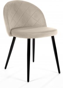 Fabryka Mebli Akord Welurowe krzesło tapicerowane pikowane SJ.077 Beżowe 1