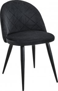 Fabryka Mebli Akord Welurowe krzesło tapicerowane pikowane SJ.077 Czarne 1