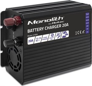 Qoltec Inteligentna ładowarka Monolith do akumulatorów LiFePO4 AGM GEL SLA | 20A | 12V 3