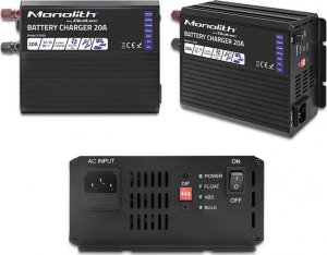 Qoltec Inteligentna ładowarka Monolith do akumulatorów LiFePO4 AGM GEL SLA | 20A | 12V 8