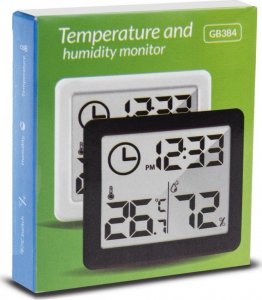 GreenBlue Termometr/higrometr z funkcją zegara GB384B Czarny 3