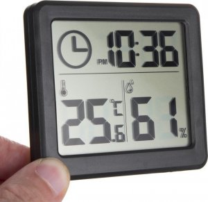 GreenBlue Termometr/higrometr z funkcją zegara GB384B Czarny 5