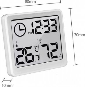 GreenBlue Termometr/higrometr z funkcją zegara GB384W Biały 5