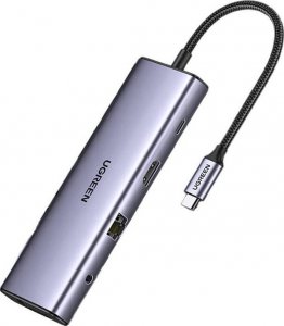 HUB USB Ugreen Adapter 10w1 CM498 Hub USB do 3x USB-A 3.0, HDMI, VGA, RJ45, SD/TF, AUX3.5mm, PD Converter 3
