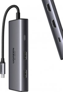 HUB USB Ugreen CM498 1x USB-C 1x USB-C PD 2x HDMI  + 2x USB-A 3.0 (15852) 1