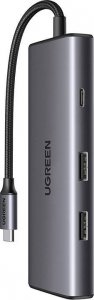 Adapter USB Ugreen Adapter 7w1 UGREEN Hub USB do 2x USB-A 3.2, USB-C 3.2, SD/TF, PD 1