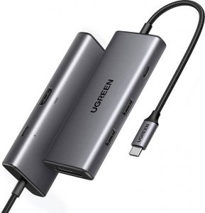 HUB USB Ugreen Adapter 7w1 Hub USB do 2x USB-A 3.2, USB-C 3.2, SD/TF, PD 2