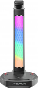 PREYON Stojak na słuchawki Heron Beak RGB, ładowarka, hub USB (PHB41B) 6