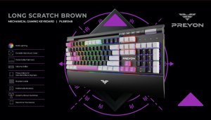 Klawiatura PREYON Long Scratch Brown PLSB104B (PLSB104B) 7