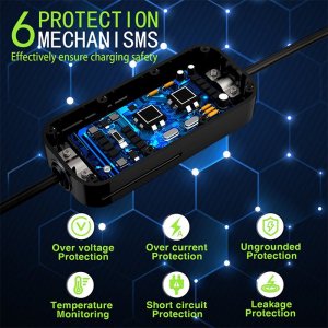 Ładowarka Qoltec Mobilna do samochodów EV 2w1 Typ 2, 3,5kW, 230V 10