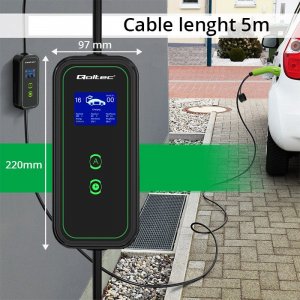 Ładowarka Qoltec Mobilna do samochodów EV 2w1 Typ 2, 3,5kW, 230V 15