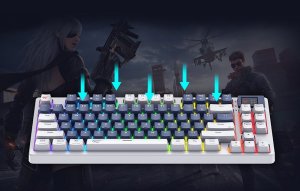 Klawiatura Havit Klawiatura mechaniczna gamingowa Havit KB884L Biała 4