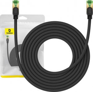 Baseus Kabel sieciowy w oplocie kat. 8 Baseus Ethernet RJ45, 40Gbps, 5m (czarny) 1