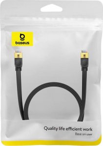Baseus Płaski kabel sieciowy Baseus Ethernet RJ45, Gigabit, Cat.7, 2 m (czarny) 8