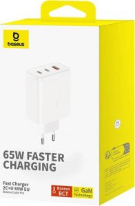 Ładowarka Baseus Ładowarka sieciowa Baseus OS-Cube Pro 2xUSB-C + USB, 65W (biała) 7