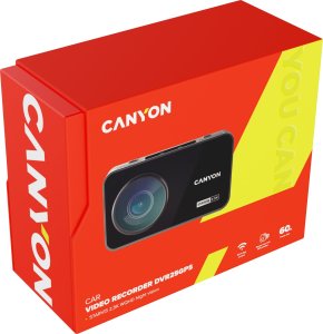 Wideorejestrator Canyon Canyon DVR25GPS, 3.0'' IPS (640x360), touch screen, WQHD 2.5K 2560x1440@60fps, NTK96670, 5 MP CMOS Sony Starvis IMX335 image sensor, 5 MP camera, 140° Viewing Angle, Wi-Fi, GPS, Video camera database, USB Type-C, Supercapacitor 13