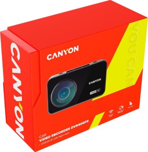Wideorejestrator Canyon Canyon DVR40GPS, 3.0'' IPS(640x360), touchscreen, UHD 4K 3840x2160@30fps, WQHD 2.5K 2560x1440@60fps, NTK96670, 8 MP CMOS Sony Starvis IMX415 image sensor, 8 MP cam, 140° Viewing Angle, Wi-Fi, GPS, Video camera database, USB-C, 10