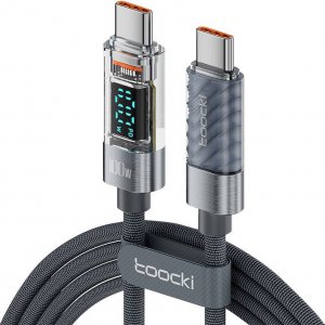 Kabel USB Toocki Kabel USB-C do USB-C Toocki, 1m, 100W (szary) 1