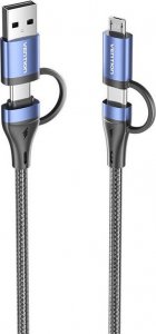 Kabel USB Vention USB-A + USB-C - microUSB + USB-C 2 m Czarny (CTLLH) 4