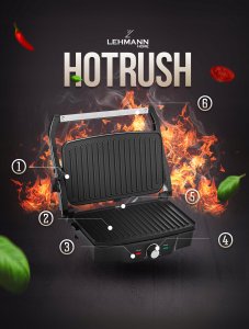 Grill elektryczny Lehmann GRILL ELEKTRYCZNY OPIEKACZ PANINI 2200W ROZKŁADANY 2