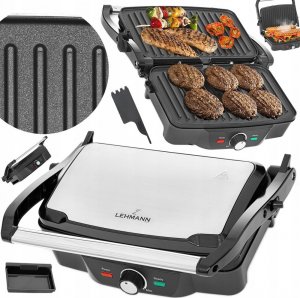 Grill elektryczny Lehmann GRILL ELEKTRYCZNY OPIEKACZ PANINI 2200W ROZKŁADANY 9