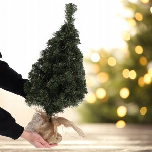 Kadax Choinka sztuczna Mała Juta 60 cm Zielona Ozdobna 15