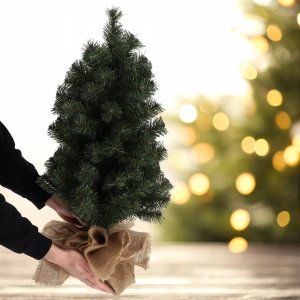 Kadax Choinka sztuczna Mała Juta 80 cm Zielona Ozdobna 15