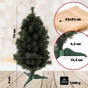 Kadax Choinka sztuczna Mała Juta 80 cm Zielona Ozdobna 4