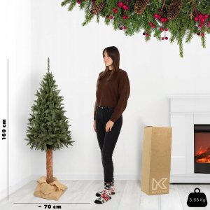 Kadax Choinka sztuczna 160 cm Świerk Na Pniu Naturalny 14