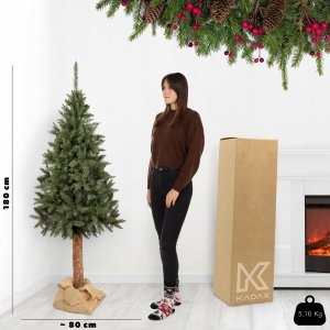 Kadax Choinka sztuczna 180 cm Świerk Na Pniu Naturalny 14