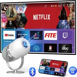Projektor Zenwire MINI PROJEKTOR 360 ANDROID 9.0 WiFi Miracast Aircast RZUTNIK FULL HD do telefonu Bluetooth HDMI/USB/USB-C H6 360 2