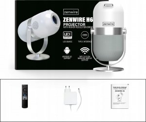 Projektor Zenwire MINI PROJEKTOR 360 ANDROID 9.0 WiFi Miracast Aircast RZUTNIK FULL HD do telefonu Bluetooth HDMI/USB/USB-C H6 360 4