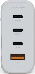 Ładowarka Xtorm Ładowarka cienna Ultra GaN2 140W 3xUSB-C PD,USB QC 3.0 Biała 3