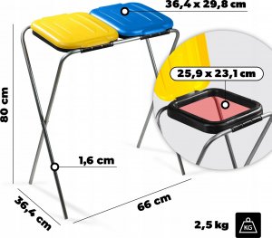 Kadax KADAX Stojak Na Worki Do Segregacji Śmieci 2x120L 3