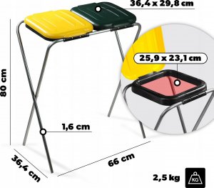 Kadax KADAX Stojak Na Worki Do Segregacji Śmieci 2x120L 3
