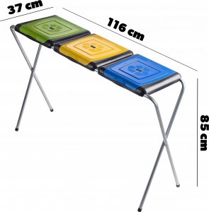 Kadax Kosz Stojak Na Worki Do Segregacji Śmieci 3x120L 5