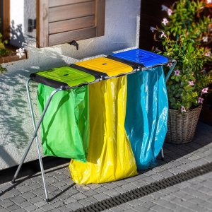 Kadax Kosz Stojak Na Worki Do Segregacji Śmieci 3x120L 7