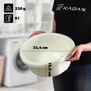 Kadax KADAX Miska Na Pranie 8L Okrągła Miednica Kremowa 3