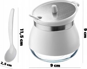 Kadax Cukiernica Cukierniczka Z Łyżeczką Pokrywką Biała 3